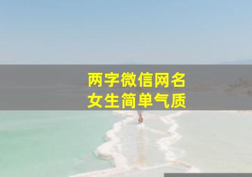 两字微信网名女生简单气质