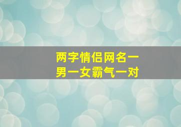 两字情侣网名一男一女霸气一对