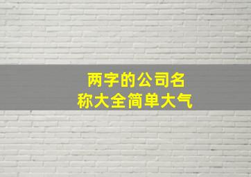 两字的公司名称大全简单大气