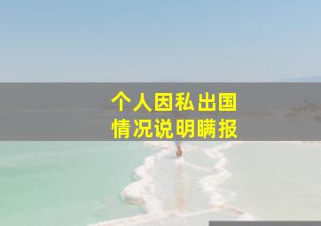 个人因私出国情况说明瞒报