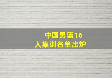 中国男篮16人集训名单出炉