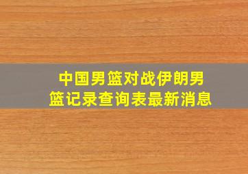 中国男篮对战伊朗男篮记录查询表最新消息