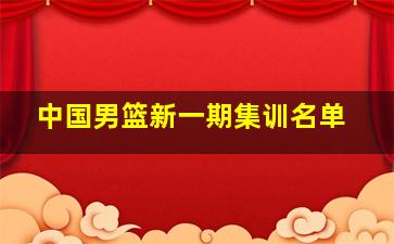 中国男篮新一期集训名单