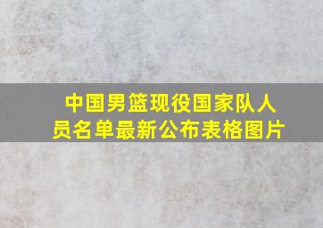 中国男篮现役国家队人员名单最新公布表格图片