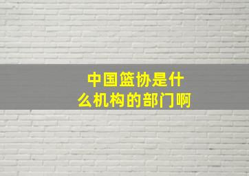 中国篮协是什么机构的部门啊