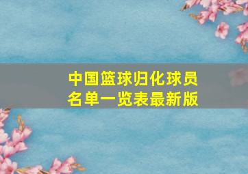 中国篮球归化球员名单一览表最新版