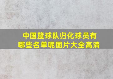 中国篮球队归化球员有哪些名单呢图片大全高清