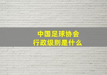 中国足球协会行政级别是什么