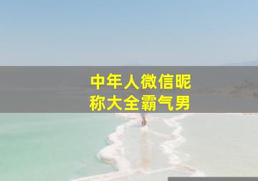 中年人微信昵称大全霸气男