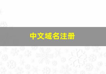 中文域名注册