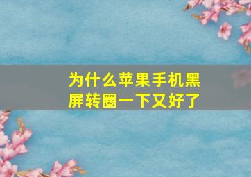 为什么苹果手机黑屏转圈一下又好了