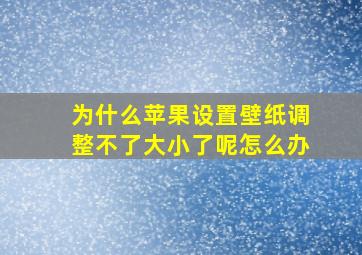 为什么苹果设置壁纸调整不了大小了呢怎么办