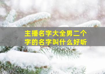 主播名字大全男二个字的名字叫什么好听