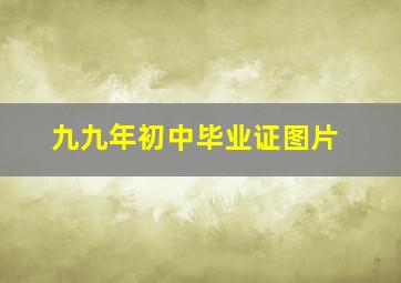 九九年初中毕业证图片