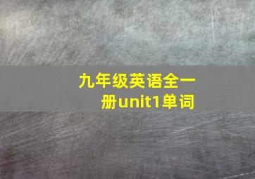 九年级英语全一册unit1单词