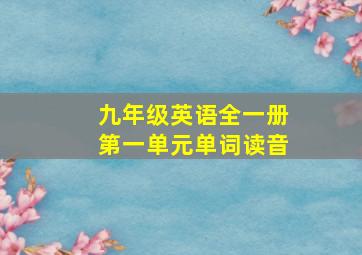 九年级英语全一册第一单元单词读音