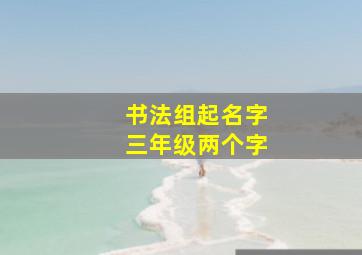 书法组起名字三年级两个字