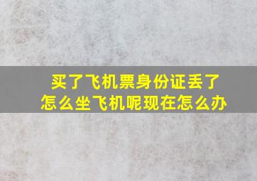 买了飞机票身份证丢了怎么坐飞机呢现在怎么办