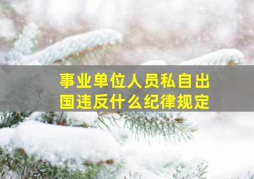 事业单位人员私自出国违反什么纪律规定