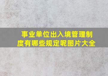 事业单位出入境管理制度有哪些规定呢图片大全