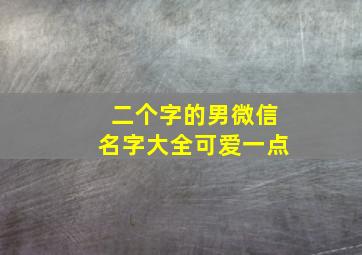 二个字的男微信名字大全可爱一点