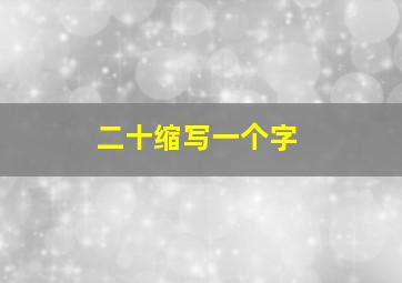 二十缩写一个字