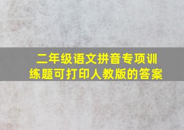 二年级语文拼音专项训练题可打印人教版的答案