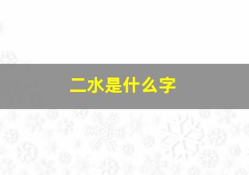 二水是什么字