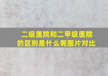 二级医院和二甲级医院的区别是什么呢图片对比