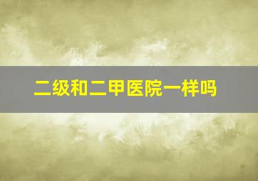 二级和二甲医院一样吗