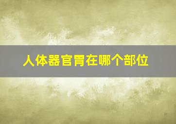 人体器官胃在哪个部位