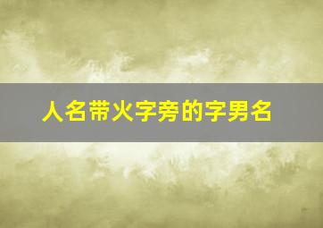 人名带火字旁的字男名