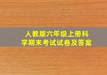 人教版六年级上册科学期末考试试卷及答案