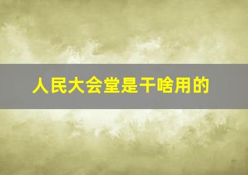 人民大会堂是干啥用的