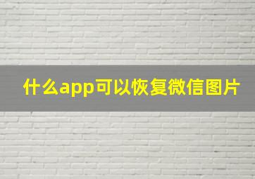 什么app可以恢复微信图片