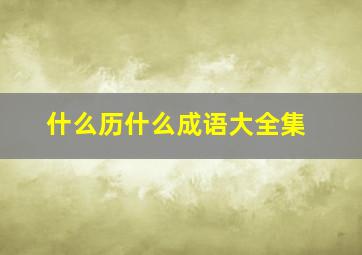 什么历什么成语大全集