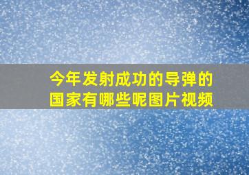 今年发射成功的导弹的国家有哪些呢图片视频