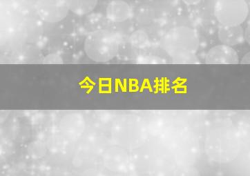 今日NBA排名