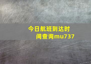 今日航班到达时间查询mu737