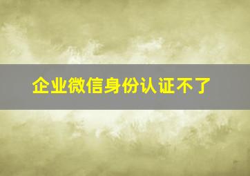 企业微信身份认证不了