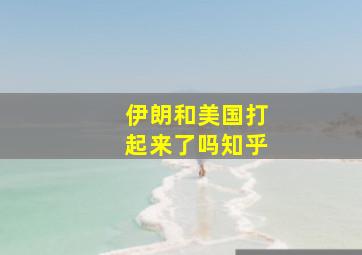 伊朗和美国打起来了吗知乎