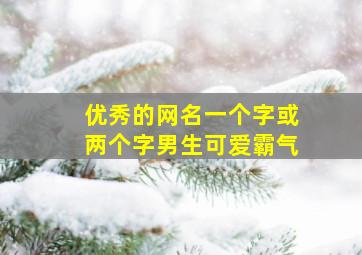 优秀的网名一个字或两个字男生可爱霸气