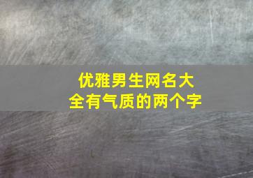 优雅男生网名大全有气质的两个字