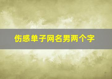 伤感单子网名男两个字