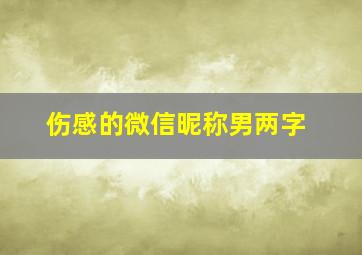 伤感的微信昵称男两字