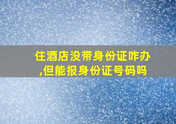 住酒店没带身份证咋办,但能报身份证号码吗