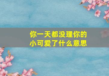 你一天都没理你的小可爱了什么意思