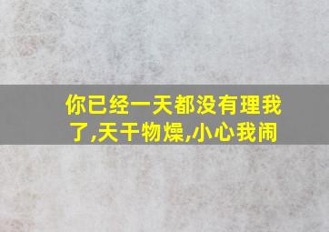 你已经一天都没有理我了,天干物燥,小心我闹