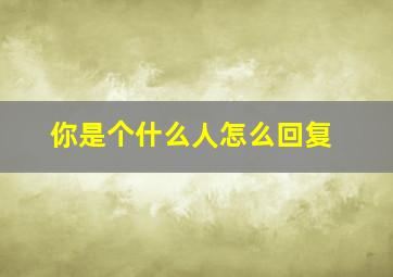 你是个什么人怎么回复