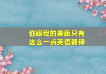 你跟我的差距只有这么一点英语翻译